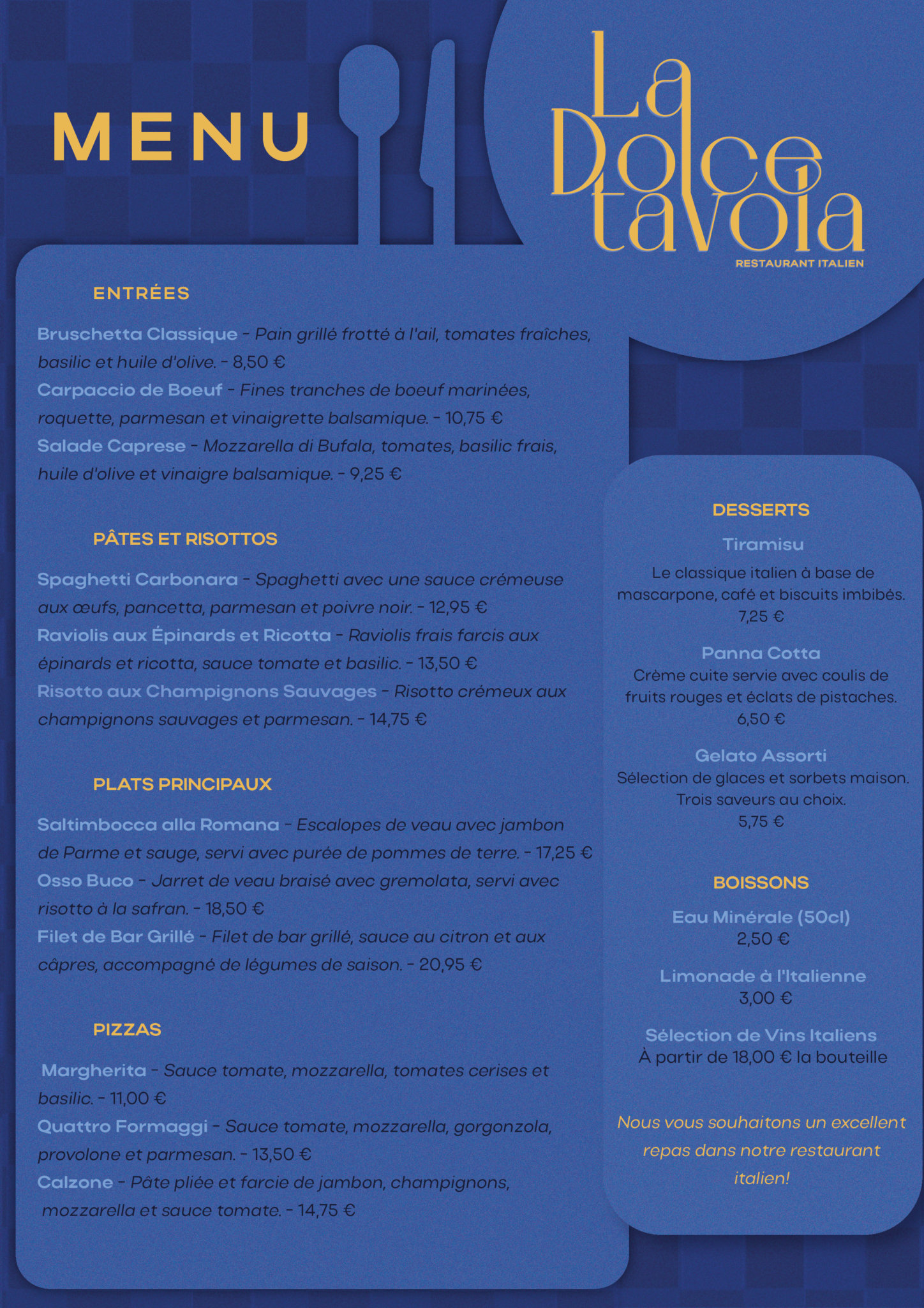 MENU RESTAURANT